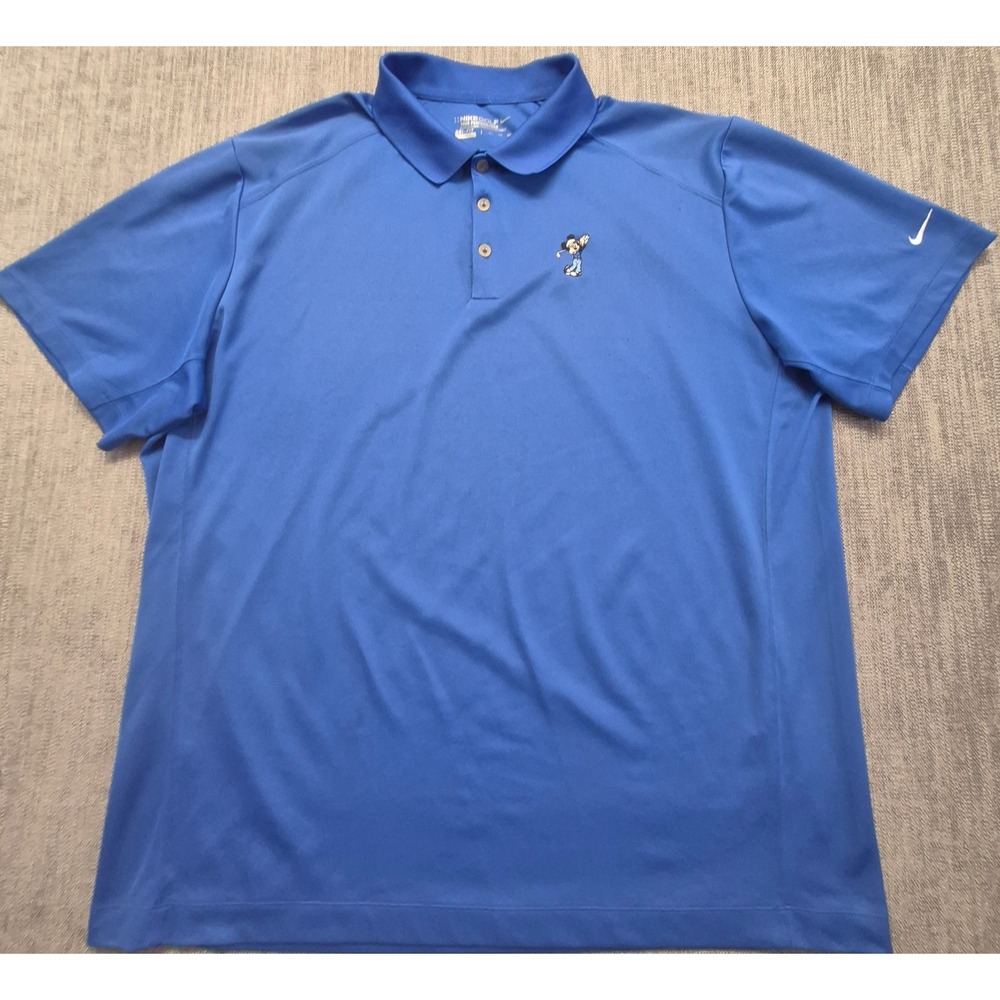 Nike Golf Tour Performance Dri-Fit Mickey Mouse Disney Polo Shirt Men's XXL Blue